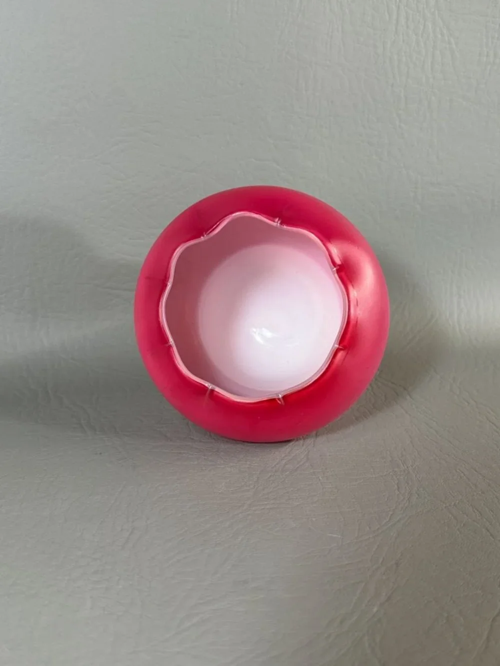 Rare Unpainted Fenton Burmese Glass Bell Satin Finish Pink Vintage Collectible
